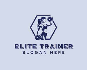 Weightlifter Fitness Woman logo design