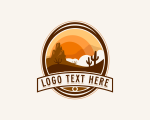 Sand Dunes - Dune Cactus Desert logo design