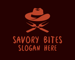 Dinner - Cowboy Grill Fork logo design