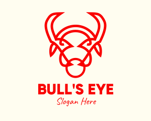 Red Horn Bull logo design