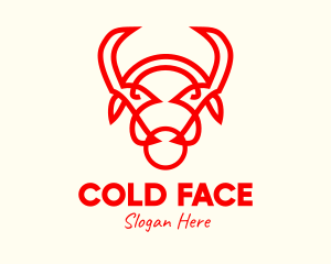 Steakhouse - Red Horn Bull logo design