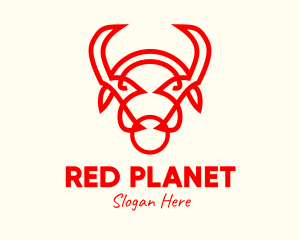 Red Horn Bull logo design