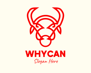 Red Horn Bull logo design