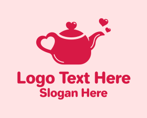 Valentines - Heart Tea Kettle logo design