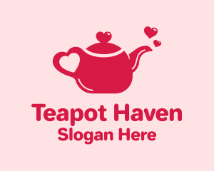 Teapot - Heart Tea Kettle logo design