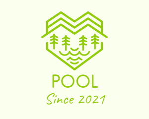 Eco Park - Heart Forest Mountain logo design