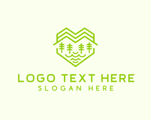 Outdoor - Heart Forest Mountain logo design