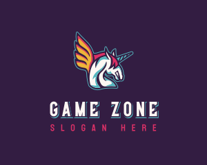 Winged Pegasus Unicorn logo design