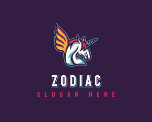 Unicorn - Winged Pegasus Unicorn logo design