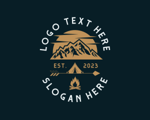 Campsite - Mountaineer Camping Adventure logo design