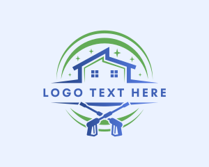 Deep Cleaning - Clean House Pressure Washer logo design