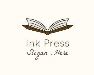 Press - Academic Pen Book logo design