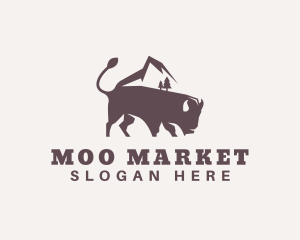 Mountain Bison Animal logo design