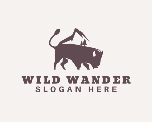 Mountain Bison Animal logo design