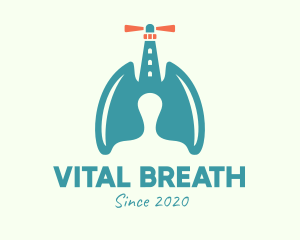 Breathing - Lung Lighthouse Beacon logo design