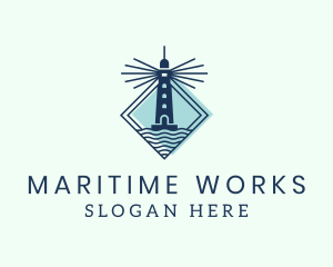 Nautical Lighthouse Ocean logo design