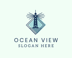 Nautical Lighthouse Ocean logo design