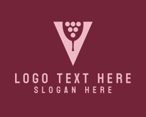 Vine - Abstract Grape Wine logo design