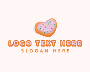 Heart Shape - Heart Cookie Dessert logo design