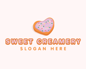 Heart Cookie Dessert logo design