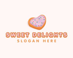 Heart Cookie Dessert logo design