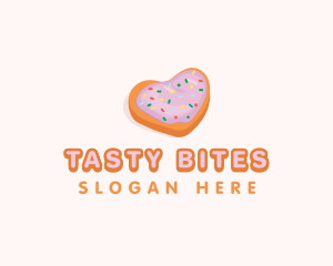 Delicious - Heart Cookie Dessert logo design
