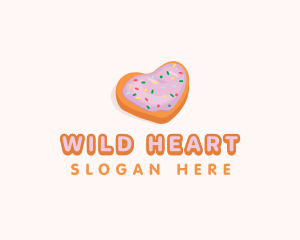 Heart Cookie Dessert logo design