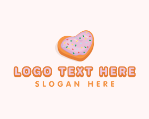 Bread - Heart Cookie Dessert logo design