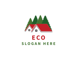 Town - House Building Forest logo design