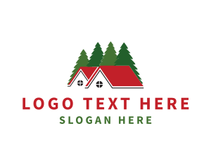 Town - House Building Forest logo design