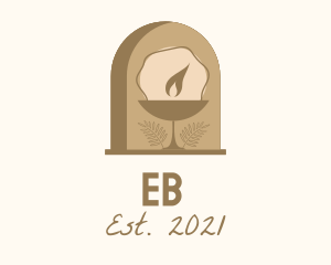 Memorial - Brown Tomb Candlelight logo design