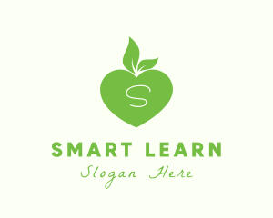 Heart Organic Apple Leaf  Logo