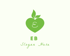 Garden - Heart Organic Apple Leaf logo design
