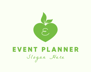 Vegan - Heart Organic Apple Leaf logo design