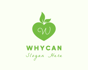 Healthy Lifestyle - Heart Organic Apple Leaf logo design