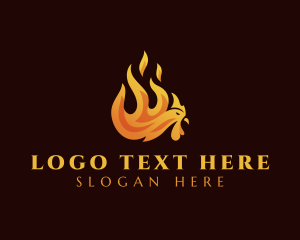 Spicy - Chicken Flame Cuisine logo design