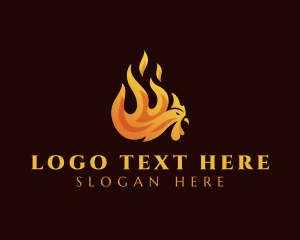 Burning - Chicken Flame Cuisine logo design