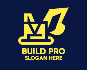 Construction - Yellow Construction Excavator Digger logo design