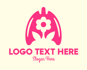 Inhale - Pink Flower Respiratory Lungs logo design