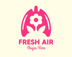 Pink Flower Respiratory Lungs logo design