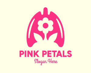 Pink Flower Respiratory Lungs logo design