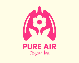 Oxygen - Pink Flower Respiratory Lungs logo design