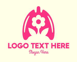 Oxygen - Pink Flower Respiratory Lungs logo design