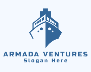 Armada - Blue Marine Battleship logo design