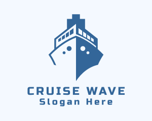 Cruiser - Blue Marine Battleship logo design