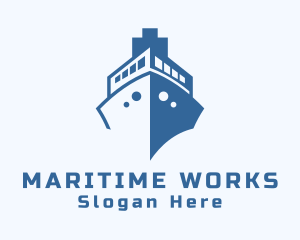 Blue Marine Battleship logo design