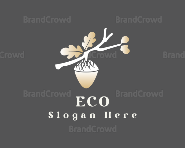 Elegant Oak Acorn branch Logo