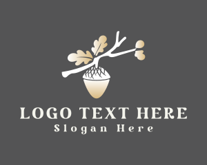 Elegant Oak Acorn branch Logo