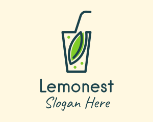 Green Tea - Minimalist Leaf Drink logo design