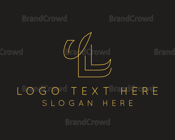 Gold Minimalist Letter L Logo